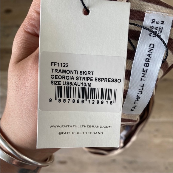 Faithfull the Brand Tramonti Striped wrap skirt M - Picture 16 of 16